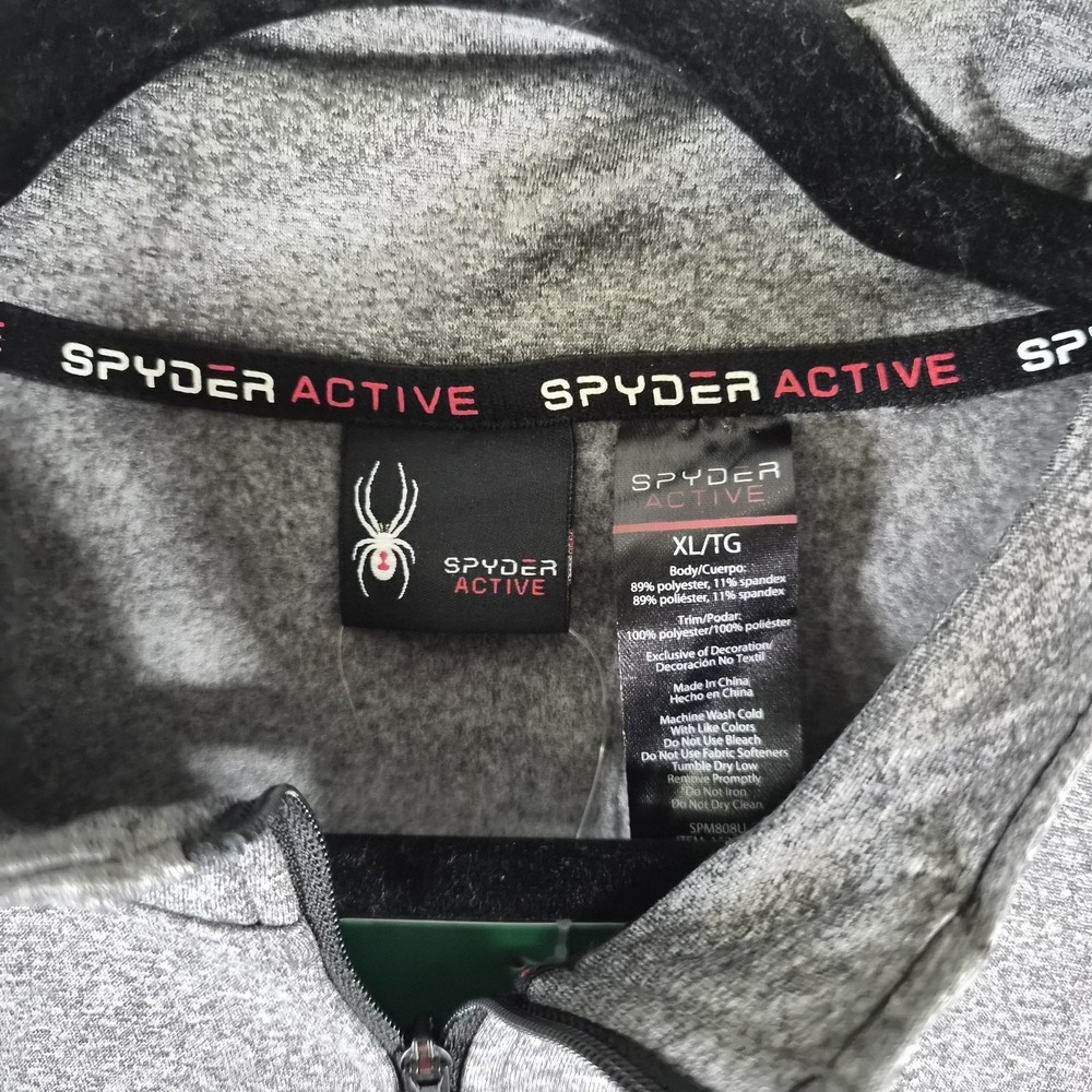 Spyder Active 1/4 Zip Pullover Mens XL Gray Stretch Athletic Performance ProWeb - Picture 6 of 11